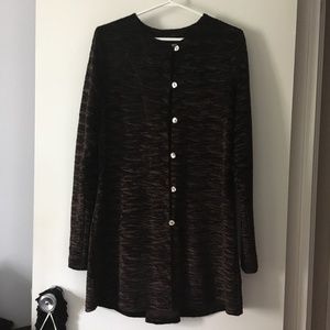 ALEXIA VON BECK Brown Textured Velvet Tunic XS/X